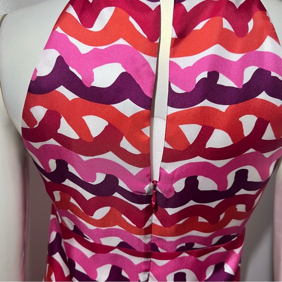 Original Milly Of New York Silk Dress size 4 Peekaboo Details High Neck Lined ZZ - Picture 3 of 13